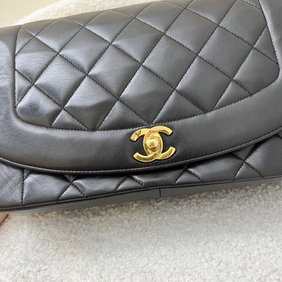 Chanel Medium Diana Flap in Black Lambskin and 24K Plated GHW