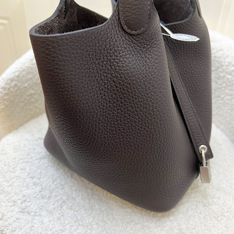 Hermes Picotin 18 in Macassar (Very Dark Brown) Clemence Leather and PHW