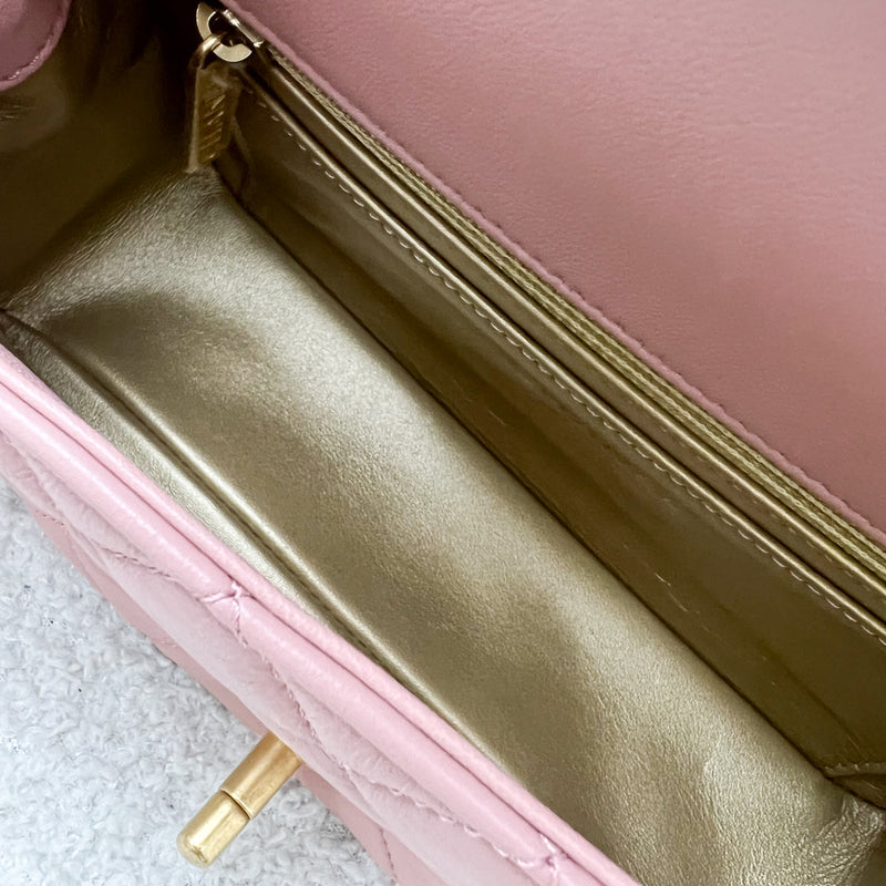 Chanel Pearl Crush Mini Rectangle Flap in 21B Rose Pink Lambskin and AGHW