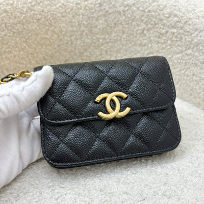 Chanel Mini Clutch on Chain in Black Caviar and AGHW