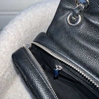 Chanel Easy Caviar Medium Flap Bag in Black Caviar and SHW