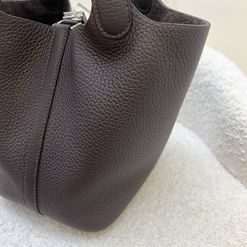 Hermes Picotin 18 in Macassar (Very Dark Brown) Clemence Leather and PHW