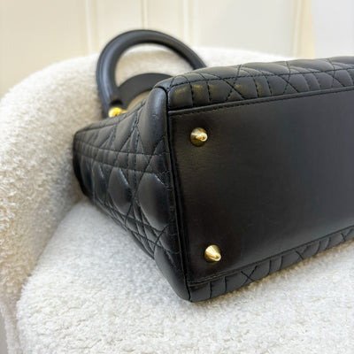 Dior Medium Lady Dior in Black Lambskin and GHW