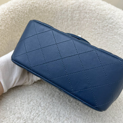 Chanel Classic Square Mini Flap in Blue Lambskin and SHW