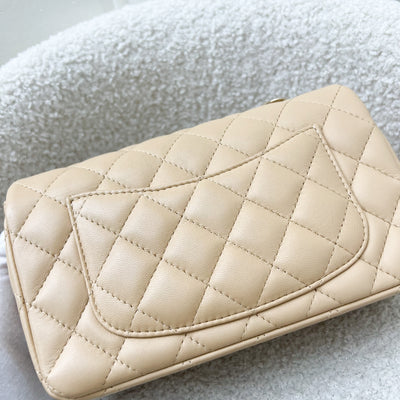 Chanel Classic Mini Rectangle in 22C Beige Stiff Lambskin and LGHW