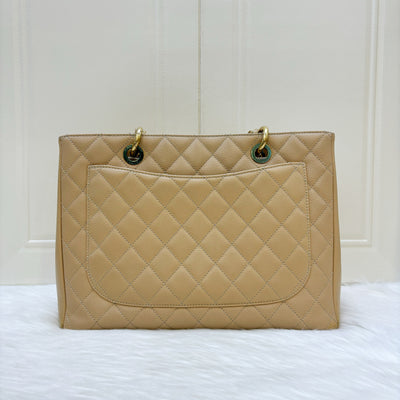 Chanel Grand Shopping Tote GST in Beige Caviar GHW