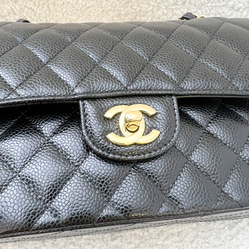 Chanel Small Classic Flap CF in Black Caviar and GHW