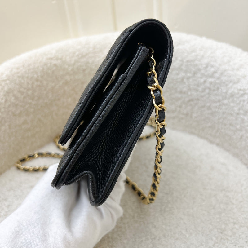 Chanel Classic Wallet on Chain WOC in Black Caviar and GHW