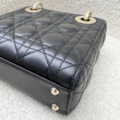 Dior Mini Lady Dior in Black Lambskin and LGHW with Dior Toile de Jouy Sauvage Mitzah