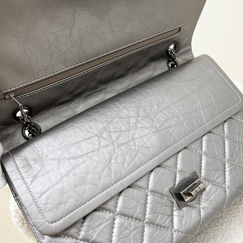 Chanel 2.55 Reissue 227 Maxi Flap in Silver Calfskin and RHW