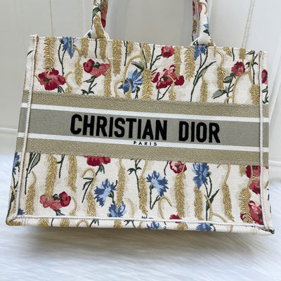 Dior Medium Book Tote in Hibiscus Floral Canvas