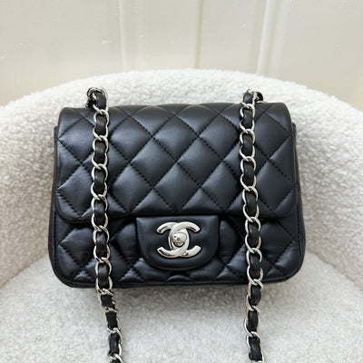 Chanel Classic Square Mini Flap in Black Lambskin and SHW