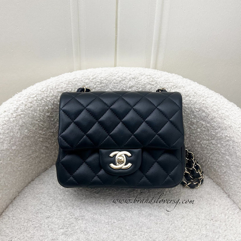 Chanel Classic Square Mini Flap in Black Lambskin and LGHW