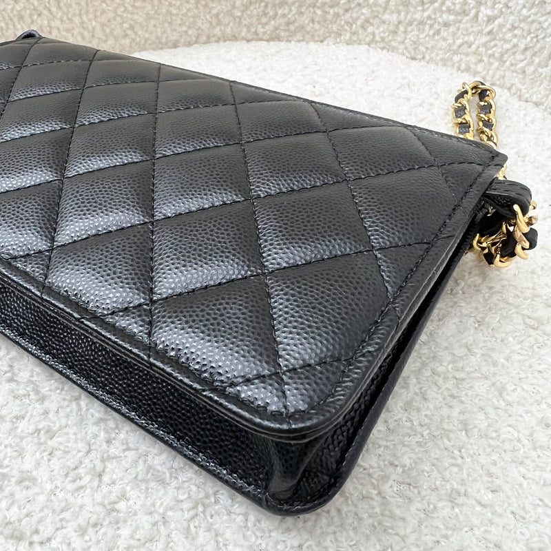 Chanel Wristlet Clutch in Black Caviar and GHW