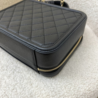 Chanel Medium Filigree Vanity in Black Caviar and AGHW