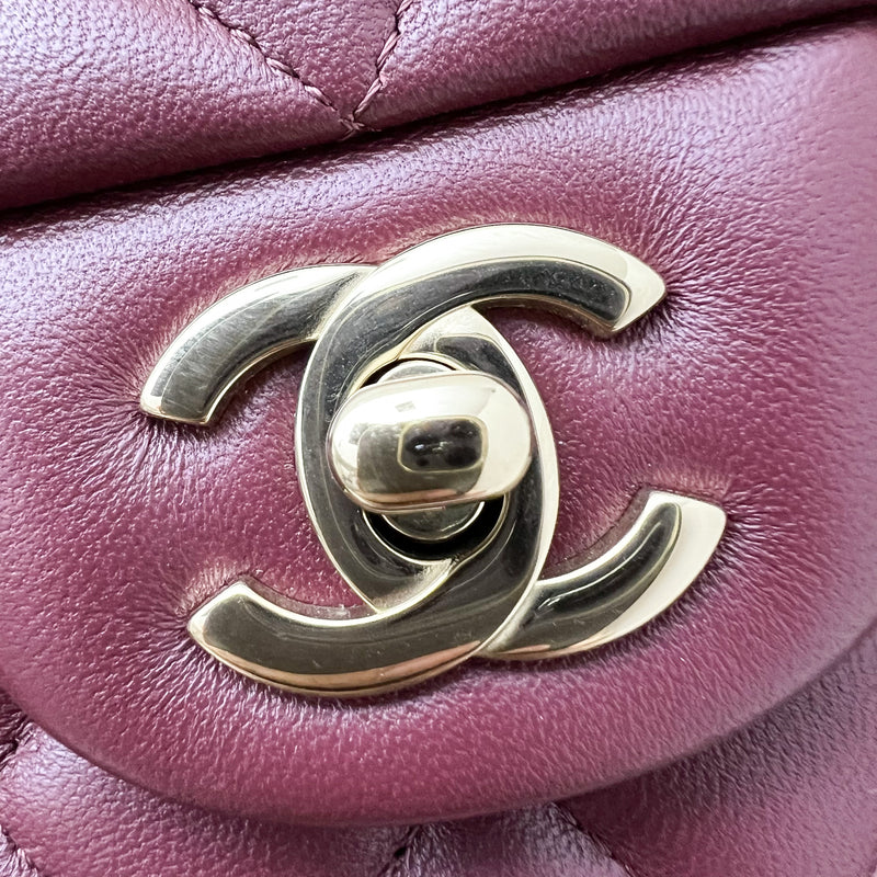 Chanel Small Classic Flap CF in Burgundy Lambskin and LGHW