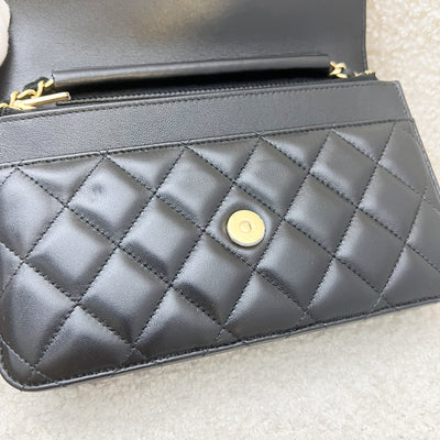 Chanel Classic Wallet on Chain WOC in Black Lambskin and GHW