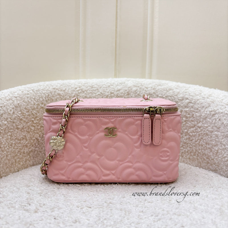 Chanel Small Vanity in Sakura Pink Camellia Leather and LGHW