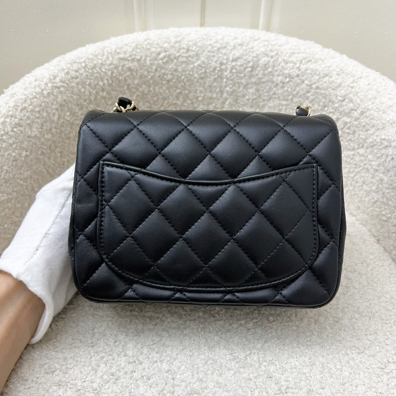 Chanel Classic Square Mini Flap in Black Lambskin and LGHW