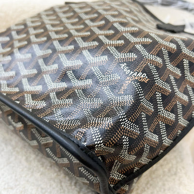 Goyard Mini Anjou Tote Bag in Black Goyardine Canvas and Leather