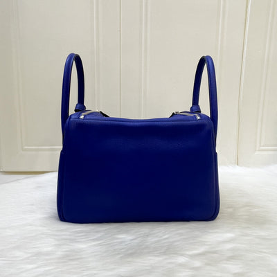 Hermes Lindy 30 in Bleu Electrique Clemence Leather and PHW