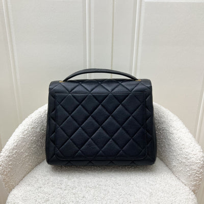 Chanel Vintage Medium Square Flap in Black Caviar and 24K GHW