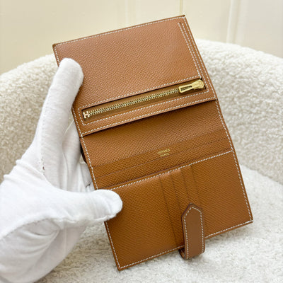 Hermes Bearn Wallet in Gold Epsom Leather and GHW