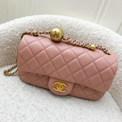 Chanel Pearl Crush Mini Rectangle Flap in 21B Rose Pink Lambskin and AGHW