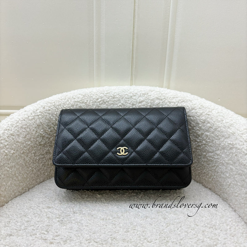 Chanel Classic Wallet on Chain WOC in Black Caviar and GHW