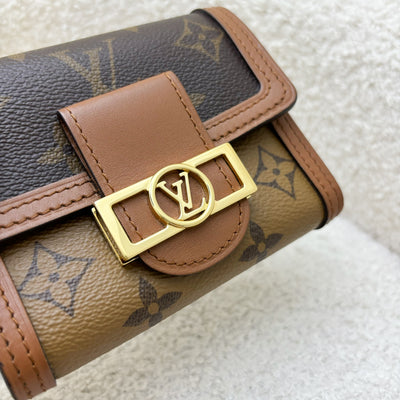 LV Dauphine Compact Wallet in Reverse Monogram, Monogram Canvas and GHW