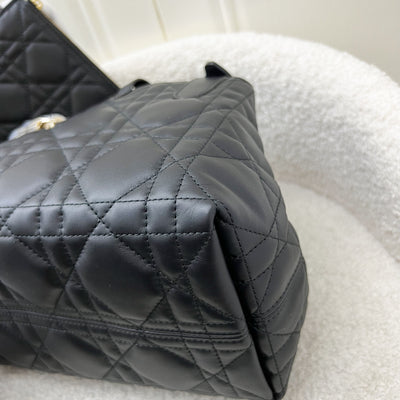 Dior Small Toujours Bag in Black Macrocannage Calfskin and LGHW