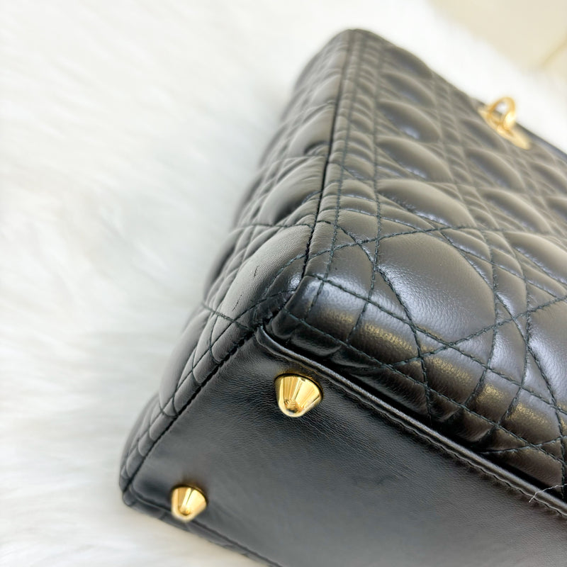 Dior Large Lady Dior in Black Lambskin and GHW