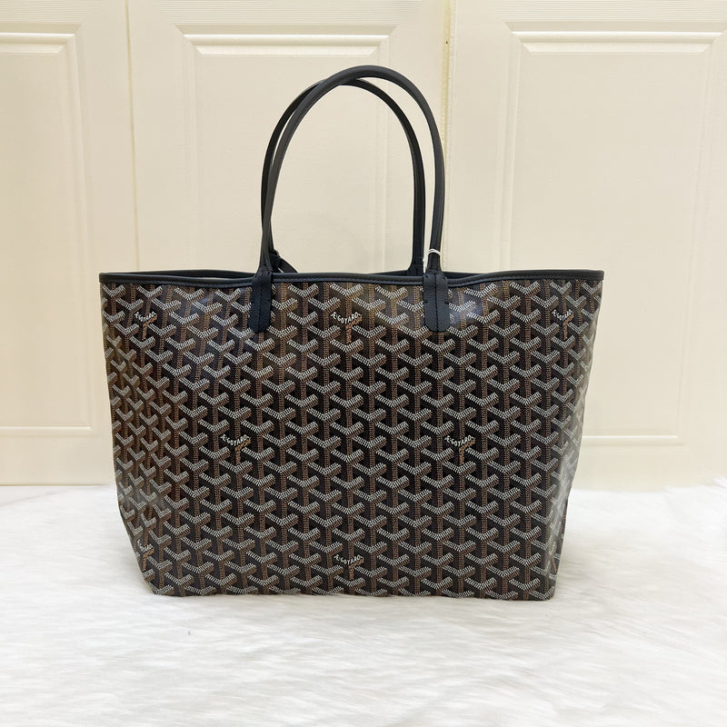 Goyard Saint Louis PM Tote in Black Signature Goyardine Canvas