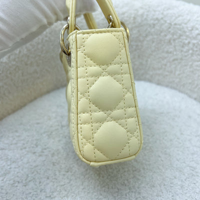 Dior Micro Lady Dior in Pale Yellow Lambskin and GHW