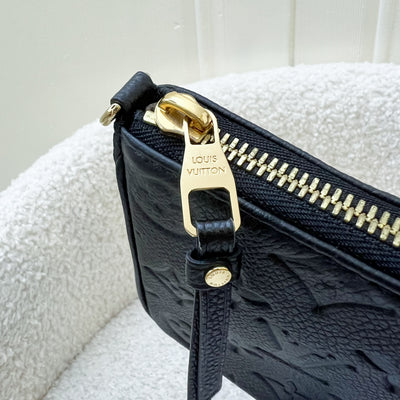 LV Easy Pouch on Strap Bag in Black Monogram Empreinte Leather and GHW