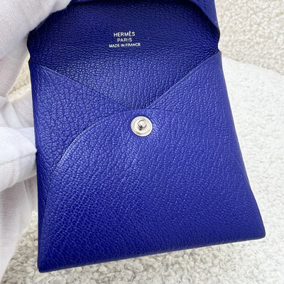 Hermes Bastia in Blue electrique Chevre Mysore Leather