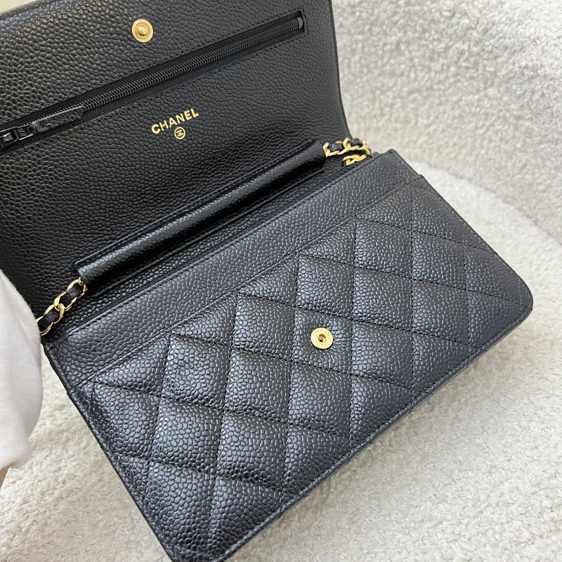 Chanel Classic Wallet on Chain WOC in Black Caviar and GHW