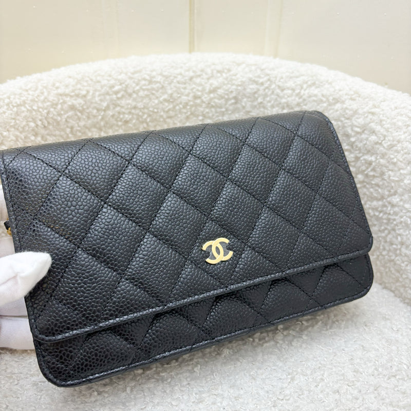 Chanel Classic Wallet on Chain WOC in Black Caviar and GHW