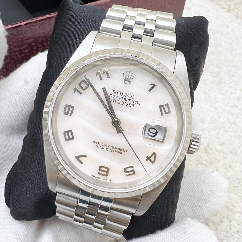 Rolex Datejust 36 (36mm) with Mother of Pearl Dial,18K White Gold Fluted Bezel with Jubilee Link Bracelet (16234)