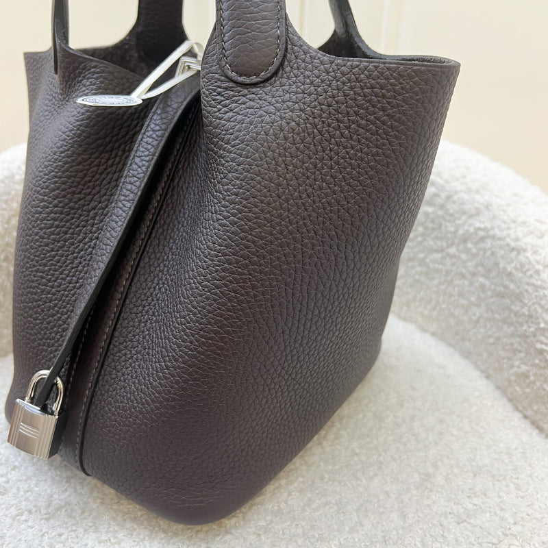 Hermes Picotin 18 in Macassar (Very Dark Brown) Clemence Leather and PHW