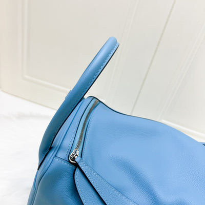 Hermes Lindy 26 in Sky Blue (Likely Bleu Du Nord) Evercolor Leather and PHW