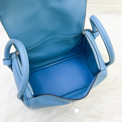 Hermes Lindy 26 in Sky Blue (Likely Bleu Du Nord) Evercolor Leather and PHW