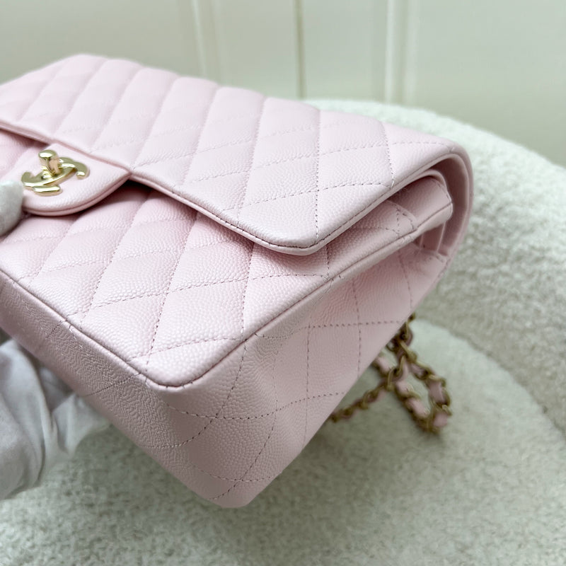 Chanel Medium Classic Flap CF in 22S Light Pink Caviar and LGHW