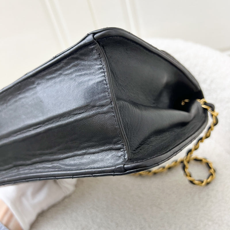 Chanel Vintage Push Lock Square in Black Lambskin GHW