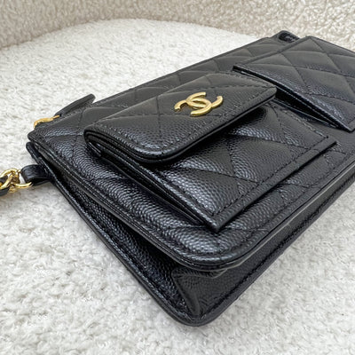 Chanel Wristlet Clutch in Black Caviar and GHW