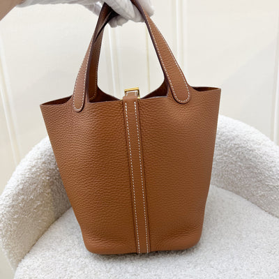 Hermes Picotin 18 in Gold Clemence Leather and GHW