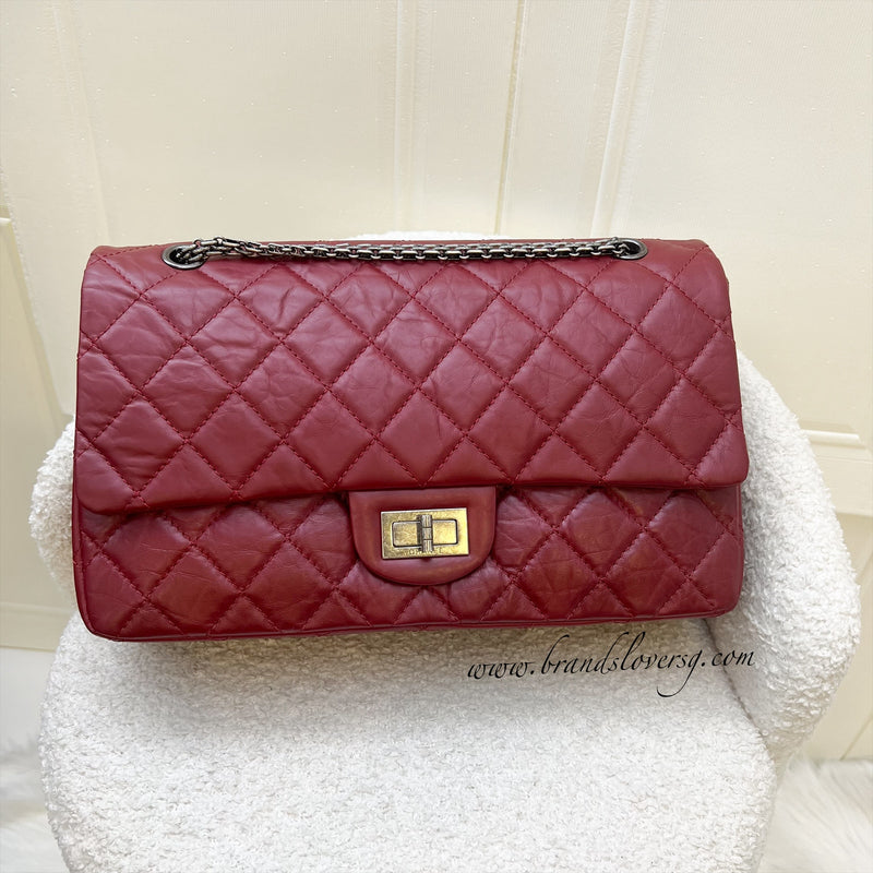 Chanel 2.55 Reissue 227 Maxi Flap in Red Distressed Calfskin and RHW