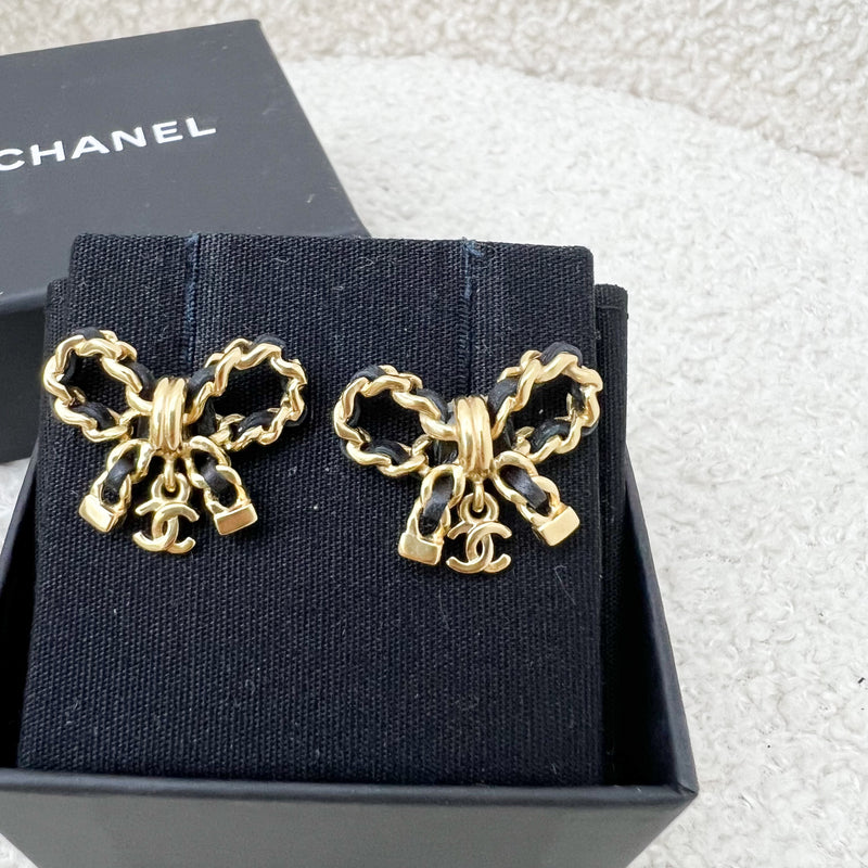 Chanel 22A Ribbon Earrings in AGHW