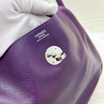 Hermes Lindy 30 in Dark Purple (Likely Cassis) Evercolor Leather and PHW