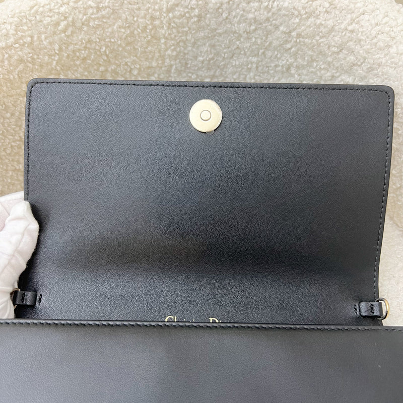 Dior Lady Dior Pouch / Wallet on Chain WOC in Black Cannage Lambskin and LGHW